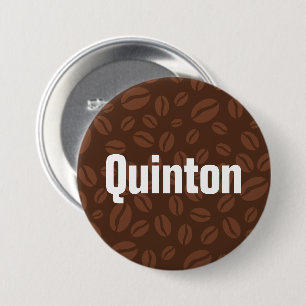 Koffiebonen Bruin Naam Tag Button