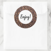 Koffiebonen - Custom Enjoy Ronde Sticker (Tas)