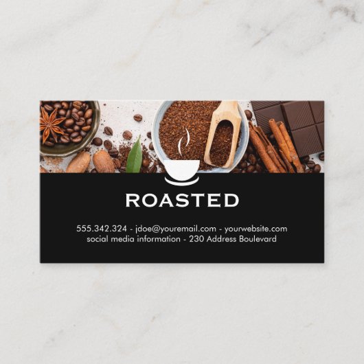 Koffiebonen en -Accessoires Visitekaartje (Voorkant)