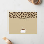 Koffiebonen en -beker voor Koffievlaskaartjes Notitiekaartje (Voorkant / Achterkant in situ)