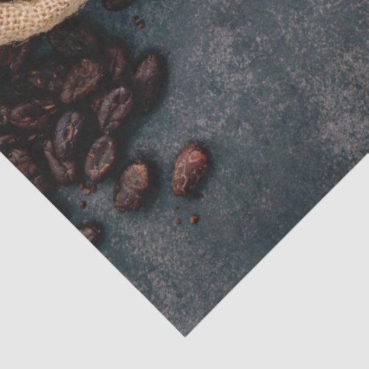 Koffiebonen en chocoladedepapier tissuepapier (Detail)