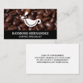 Koffiebonen en Cup Logo Visitekaartje (Voorkant / Achterkant)