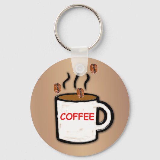 Koffiebonen en Mok Sleutelhanger (Voorkant)