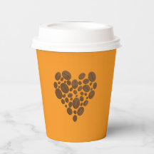 Koffiebonen Hart Papieren Beker