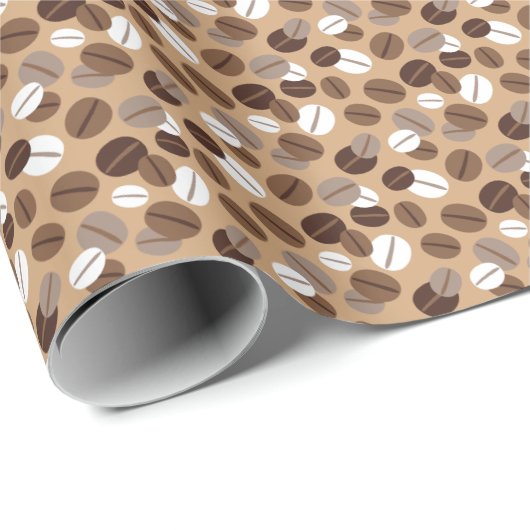 Koffiebonen in bruine tinten en wit cadeaupapier (Rol Hoek)