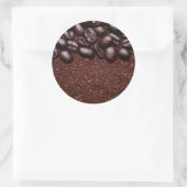 Koffiebonen - Java Bean Gepersonaliseerd Sjablonen Ronde Sticker (Tas)