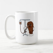 Koffiebonen met koffie koffiemok (Links)