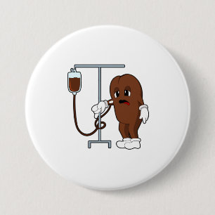 Koffiebonen met koffie ronde button 7,6 cm