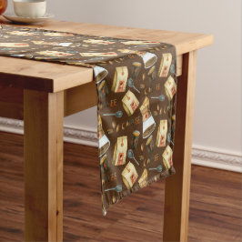 Koffiebonen met potlood lange tafelloper