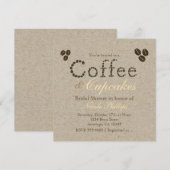 KOFFIEBONEN Natuurlijke Rustieke UITNODIGINGEN voo (Voorkant / Achterkant)