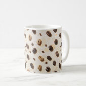 Koffiebonen patroon op een lichte ondergrond koffiemok (Voorkant rechts)