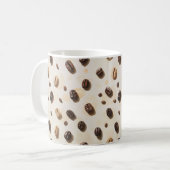 Koffiebonen patroon op een lichte ondergrond koffiemok (Voorkant links)
