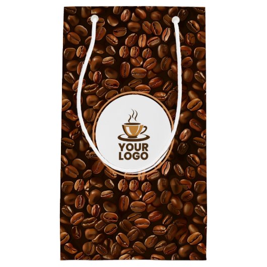 Koffiebonen Pattern Shop Merk Logo Klein Cadeauzakje (Voorkant)