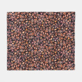 Koffiebonen Potlood Tekenpatroon Roestbruin Fleece Deken (Voorkant (Horizontaal))