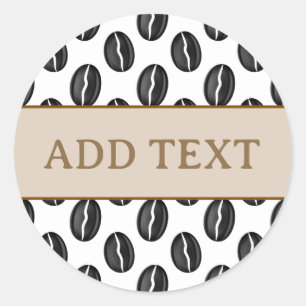 Koffiebonen Ronde Sticker