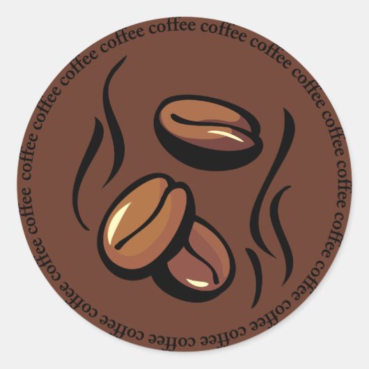 Koffiebonen Ronde Sticker (Voorkant)
