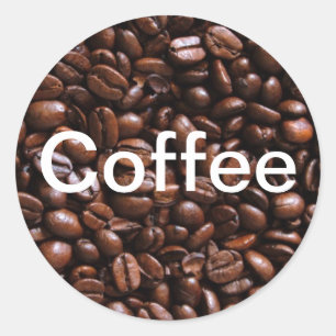 Koffiebonen Ronde Sticker