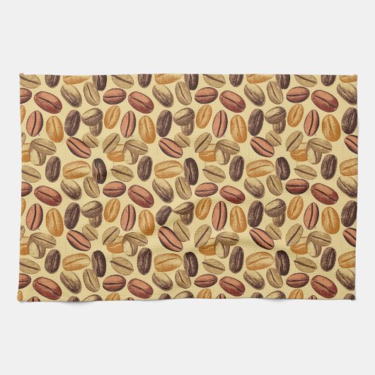 Koffiebonen rustiek patroon NO2 Theedoek (Horizontaal)