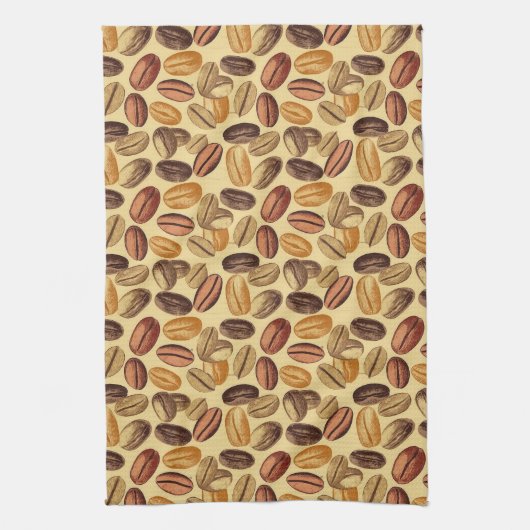 Koffiebonen rustiek patroon NO2 Theedoek (Verticaal)