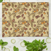 Koffiebonen rustiek  patroon No3 Theedoek (Gevouwen)