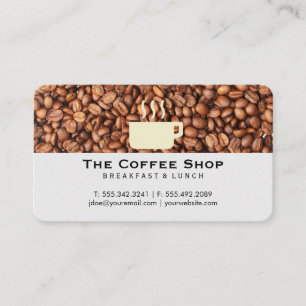 Koffiebonen stapel Koffiekop Logo Visitekaartje