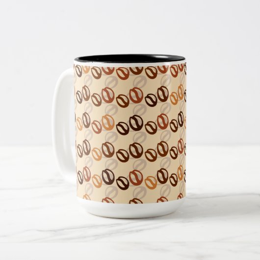 Koffiebonen Tweekleurige Koffiemok (Voorkant links)