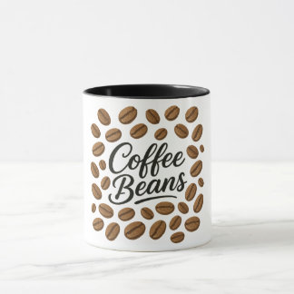 Koffiebonen Typografie Illustratie Mok