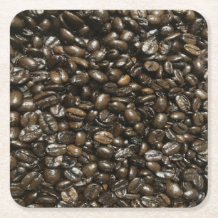 Koffiebonen Vierkante Kartonnen Onderzetter