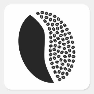 koffiebonen vierkante sticker