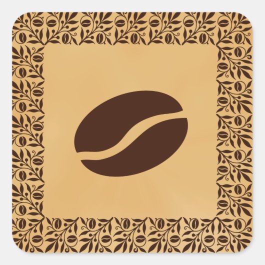 Koffiebonen Vierkante Sticker (Voorkant)
