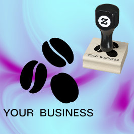 Koffiebonen Voedsel drink met tekst Rubberstempel