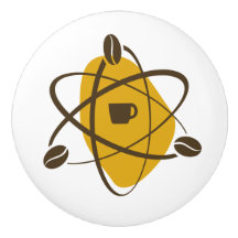 Koffiebonen voor atoomkoffie in goudladerpullen