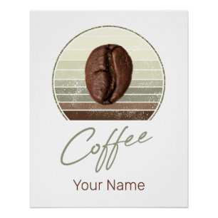 Koffiebonen voor espresso en retro barista perfect poster