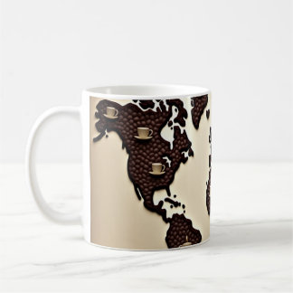 Koffiebonenkaart ontwerp koffiemok