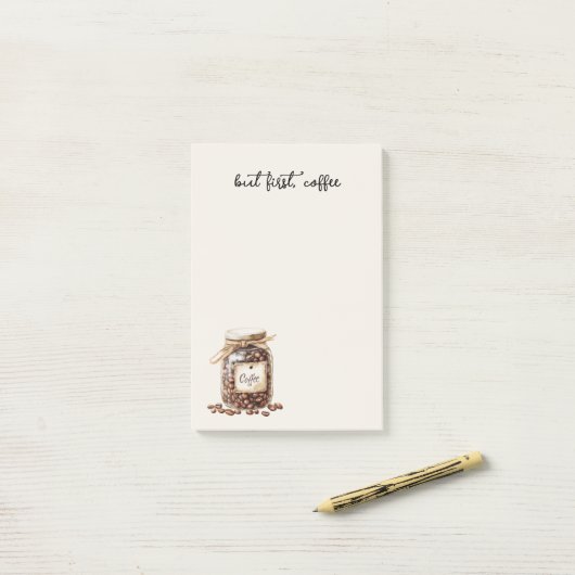 Koffiebonenpot Post-it® Notes (Op bureau)