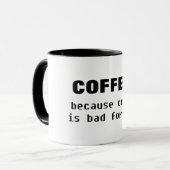 koffiebont is een slecht grappig ontwerp voor mok  (Voorkant links)