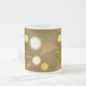 Koffieboom, bloemen. matglas koffiemok (Voorkant links)