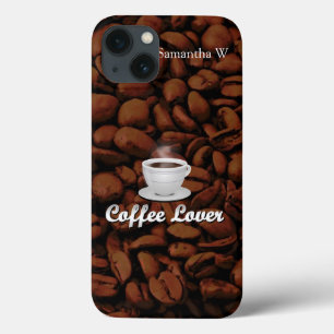 Koffieboom, White Cup/bruinbonen iPhone 13 Hoesje