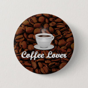 Koffieboom, White Cup/bruinbonen Ronde Button 5,7 Cm