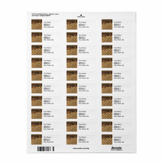 Koffieboon aardachtig boho rustiek etiket (Full Sheet)