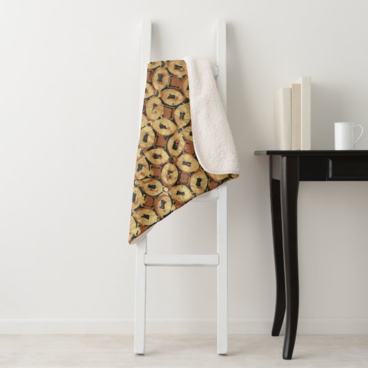 Koffieboon aardachtig boho rustiek sherpa deken (In situ)