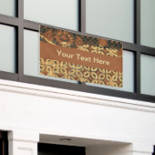 Koffieboon aardachtig boho rustiek spandoek (Buitenkant Gebouw)