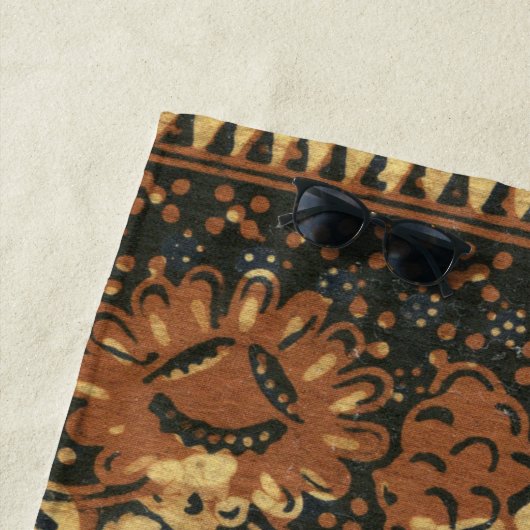 Koffieboon aardachtig boho rustiek strandlaken (In situ)