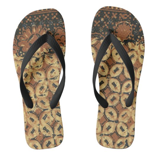 Koffieboon aardachtig boho rustiek teenslippers (Voetbed)