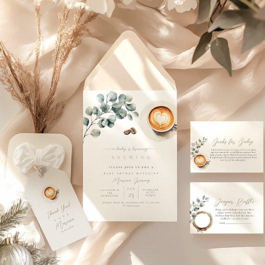 koffieboon-baby shower kaart