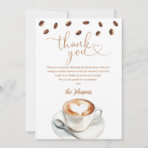 Koffieboon Brouwen Baby Shower Bedankkaart