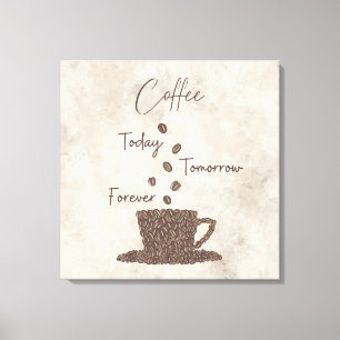 Koffieboon Kunst Opgespannen Canvasprint Canvas Afdruk