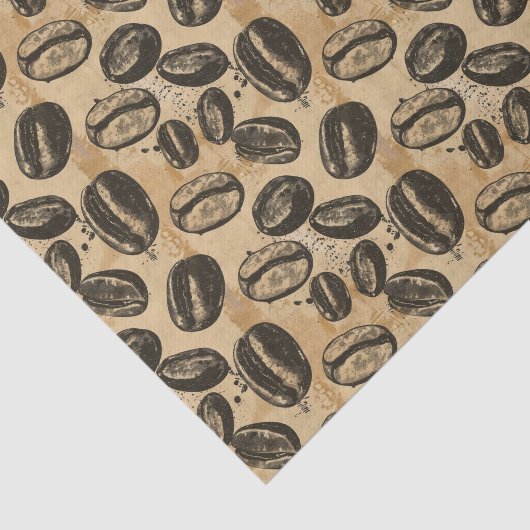 koffieboon Pattern Wallpaper Decoupage Tissuepapier (Detail)