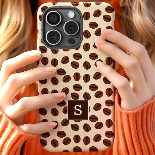Koffieboon Wervelend Patroon Monogram Case-Mate iPhone Case