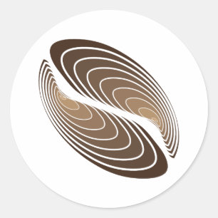 koffieboonlagen ronde sticker
